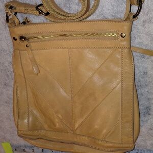 Lucky Brand Beige Leather Crossbody Bag